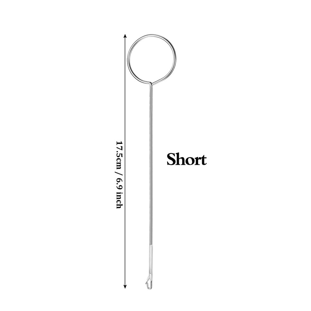Sewing Loop Turner Hook with Latch Stainless Steel Loop Turner Hook 2 Sizes Loop Turner Tool for Fabric Strips Accessories: Light Grey