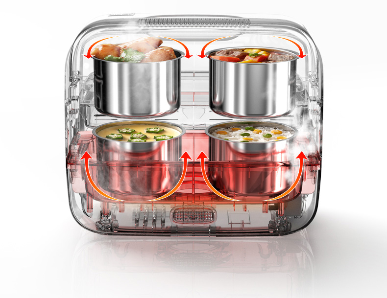 220-240V Electric Lunch Heating Box Portable Electric Multi Rice Cooker 2 Layers With 4 Liners EU/AU/UK/US Plug Available