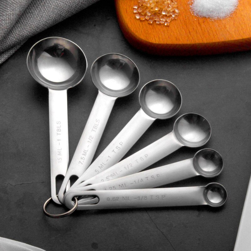 4pcs/7pcsMeasuring Cups Measuring Spoons Set Stainless Steel Measuring Cup Spoon for Baking Tea Coffee Kitchen Measuring Tools