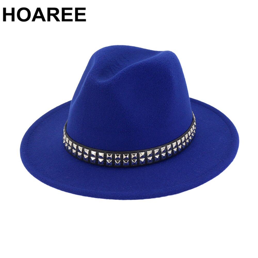 HOAREE Fedora Hat Woolen Panama Women Royal Blue – Grandado