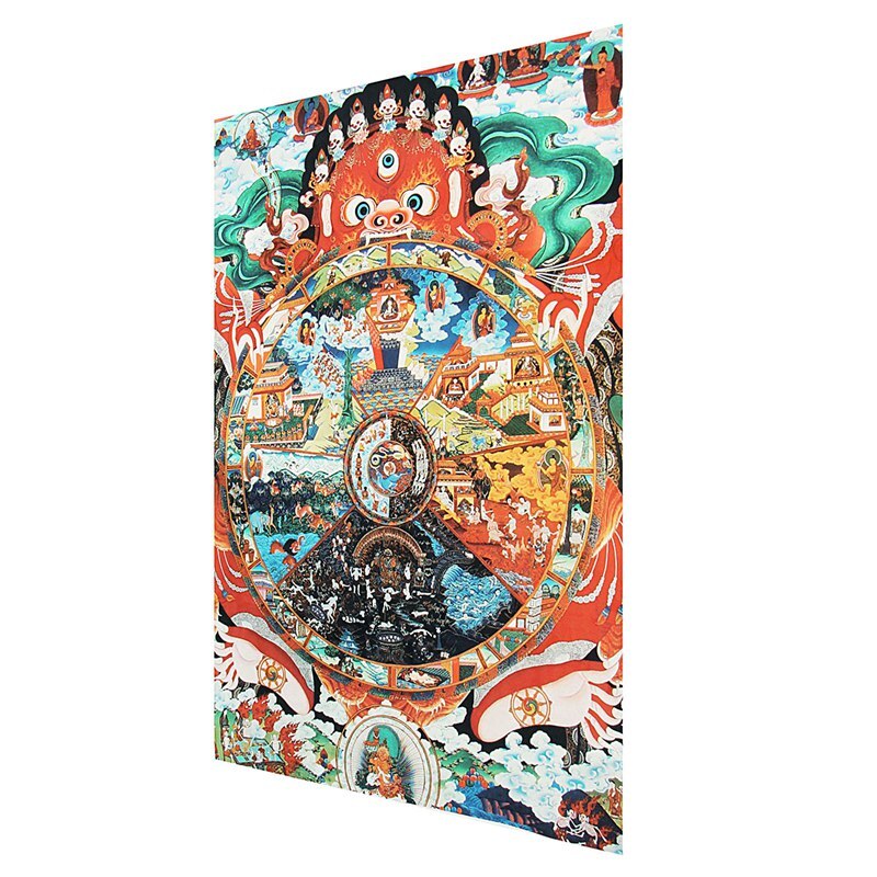 Tibet Borduurwerk Zijden Doek Samsara Amitabha Boeddha Boeddha Thangka Thanka Tibetaanse Boeddhistische Decoratieve Schilderkunst