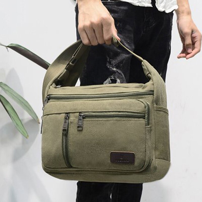 Canvas Crossbody Bags Single Shoulder Bags Travel Casual Handbags messenger bags Solid Zipper Schoolbags for Teenagers