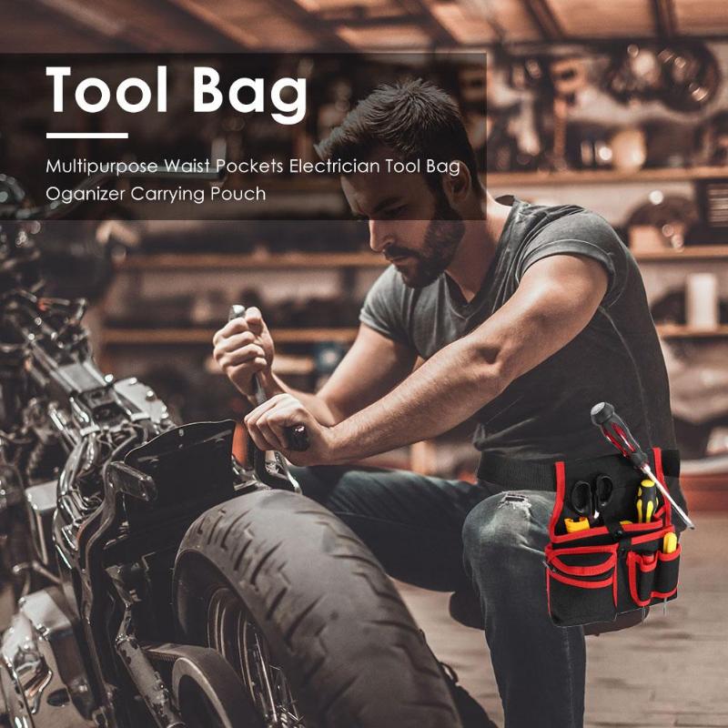 Wear-resistant Tool Bag Durable Polyester Hardware Electrician Waist Pack Hammer Pliers Pouch Repair Tools Storage