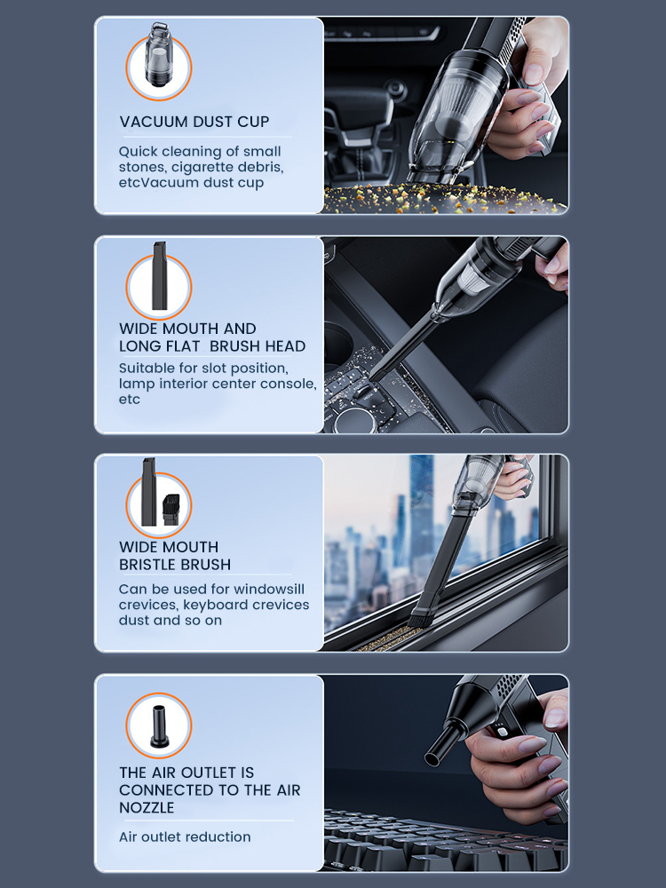 Mini Air Blower With Extra Vacuum Kits 130000RPM Turbo Jet Fan Wind Speed 52m/s Electric Blower Vacuum Cleaner Brushless Motor