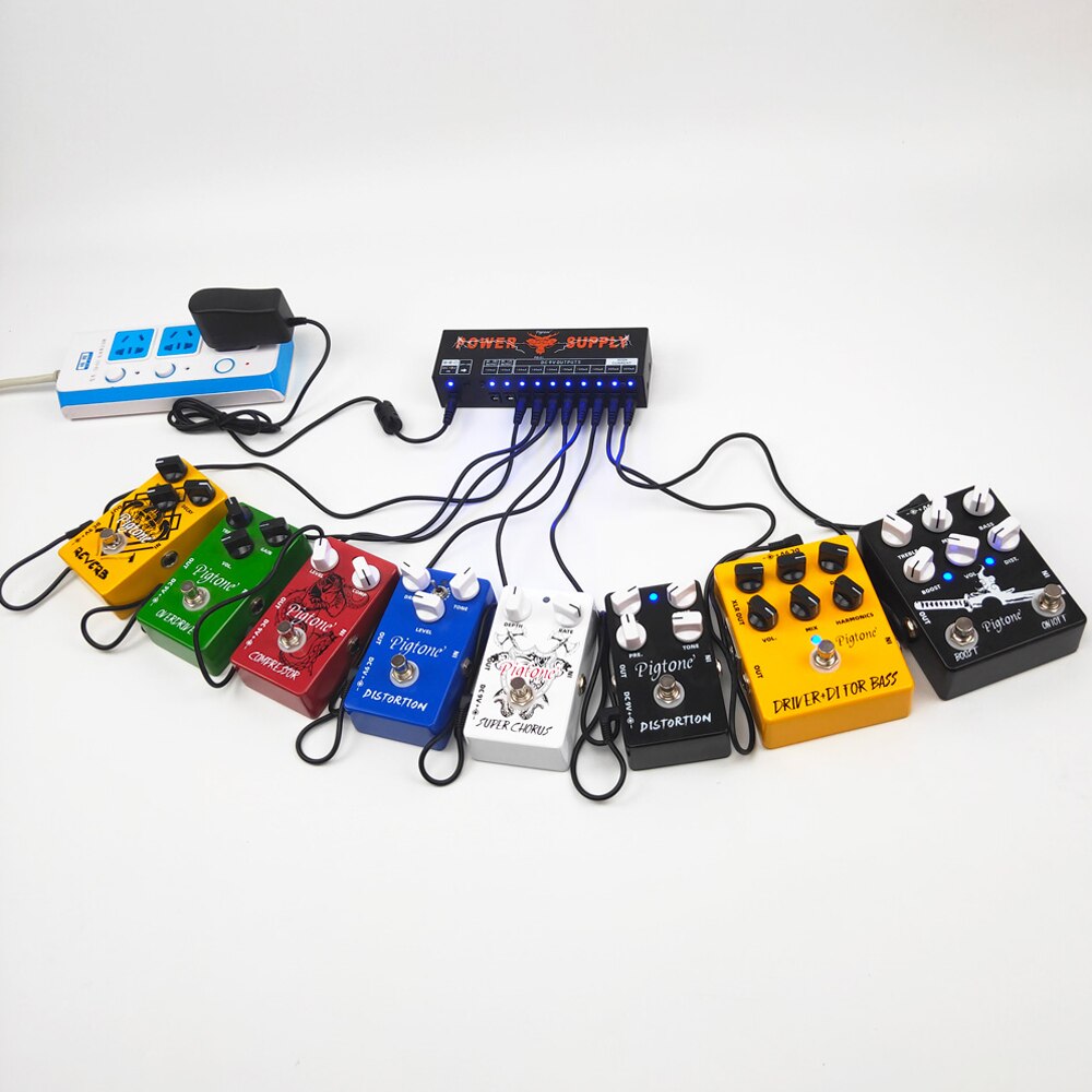 Pigtone PD-01 Power Supply 10 Lsolated Outputs 9V 12V 18V for Guitar Effects Pedal