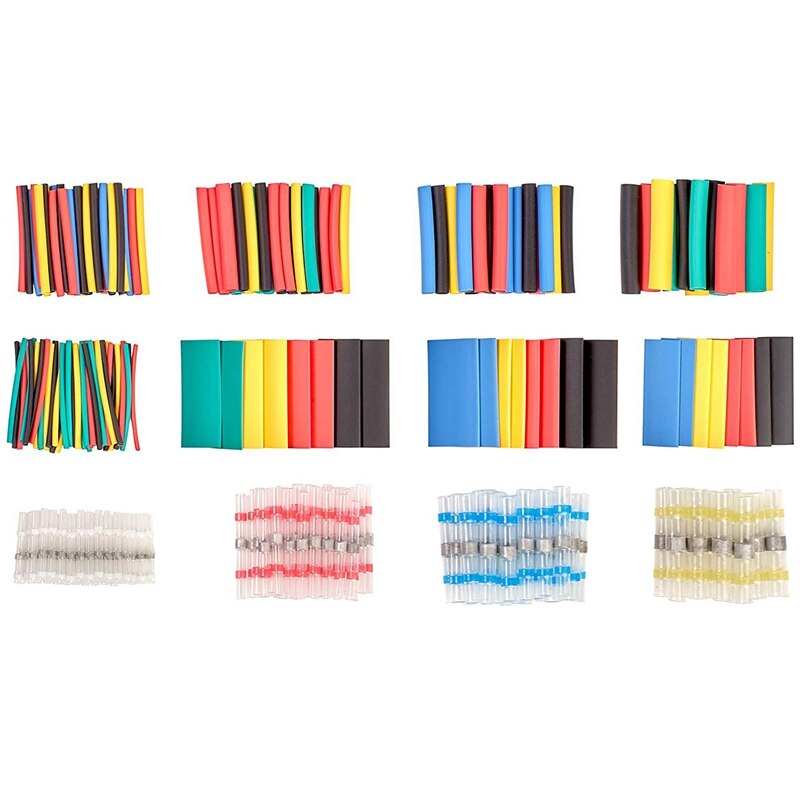 448Pcs Solder Seal Wire Connectors Waterproof & Heat Shrink Tubing Butt Connectors And Shrink Tubes All In One Electrical,Boat A
