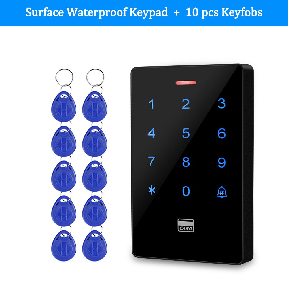 IP68 Waterproof Access Control System Outdoor RFID Keyboard WG26/34 Access Controller Reader Rainproof 10pcs Key fobs for Home: Normal Keypad