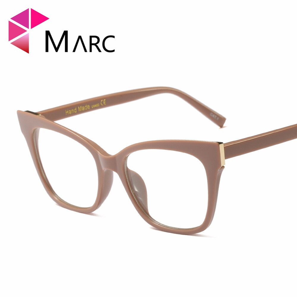 MARC WOMEN Optical Black Leopard print Plain glass spectacles Resin Red White Plastic Cat eye 97564: C2