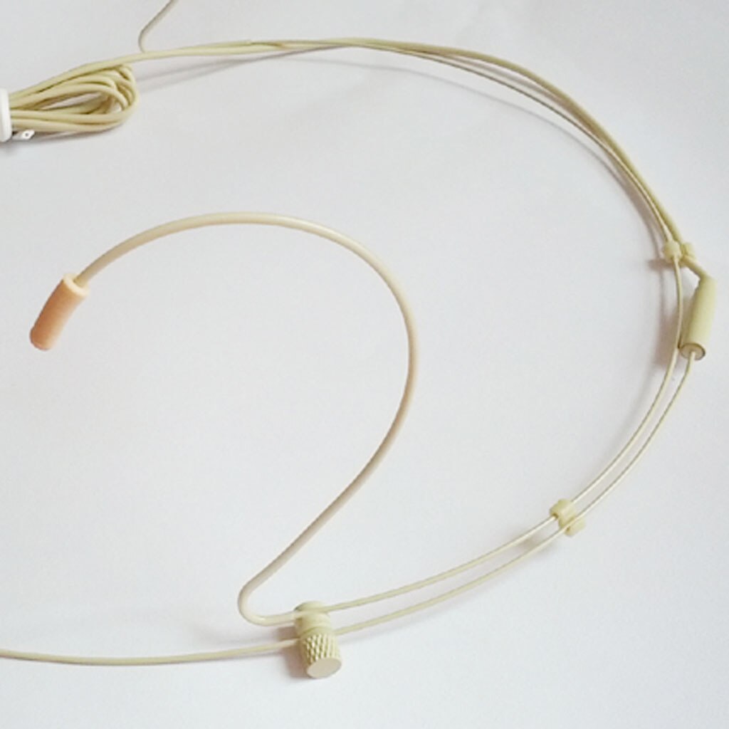 1 x 3.5mm Jack Headworn Microphone Head-Mounted Mic Hands Free Beige Voice Headworn Microphone
