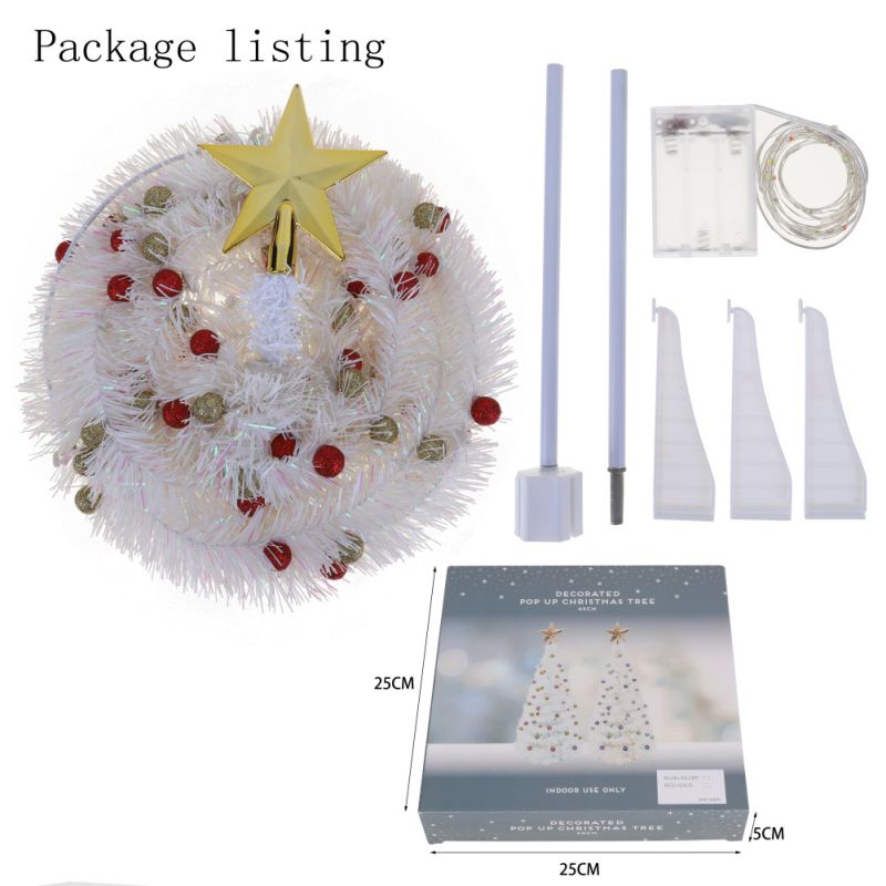 LED Light Folding Christmas Tree For Children Fabric White Christmas Tree Decoration For Children's Room