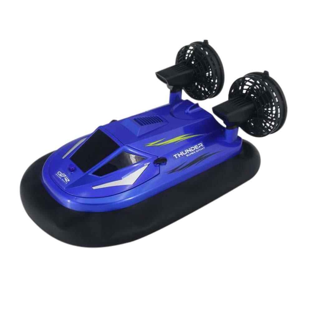 RCtown 757 2.4G Radio Control Brush Motor RC Hovercraft RC Boat Vehicle Models For Children Remote Control Boat summer toys: blue