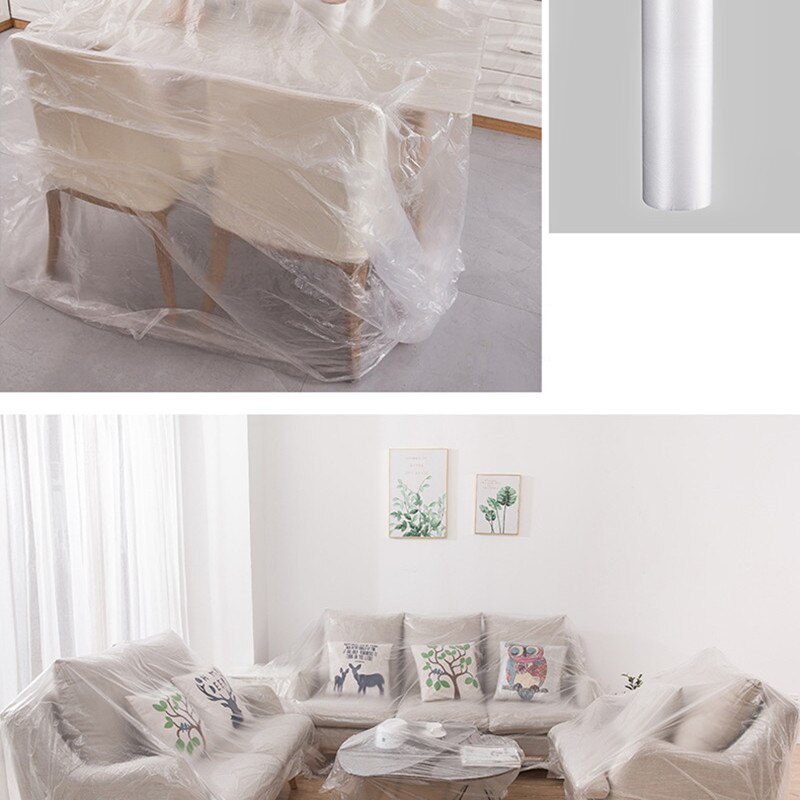 Meubles jetables cache-poussière poussière tissu poussière film décoration plastique film protecteur ménage couverture anti-poussière
