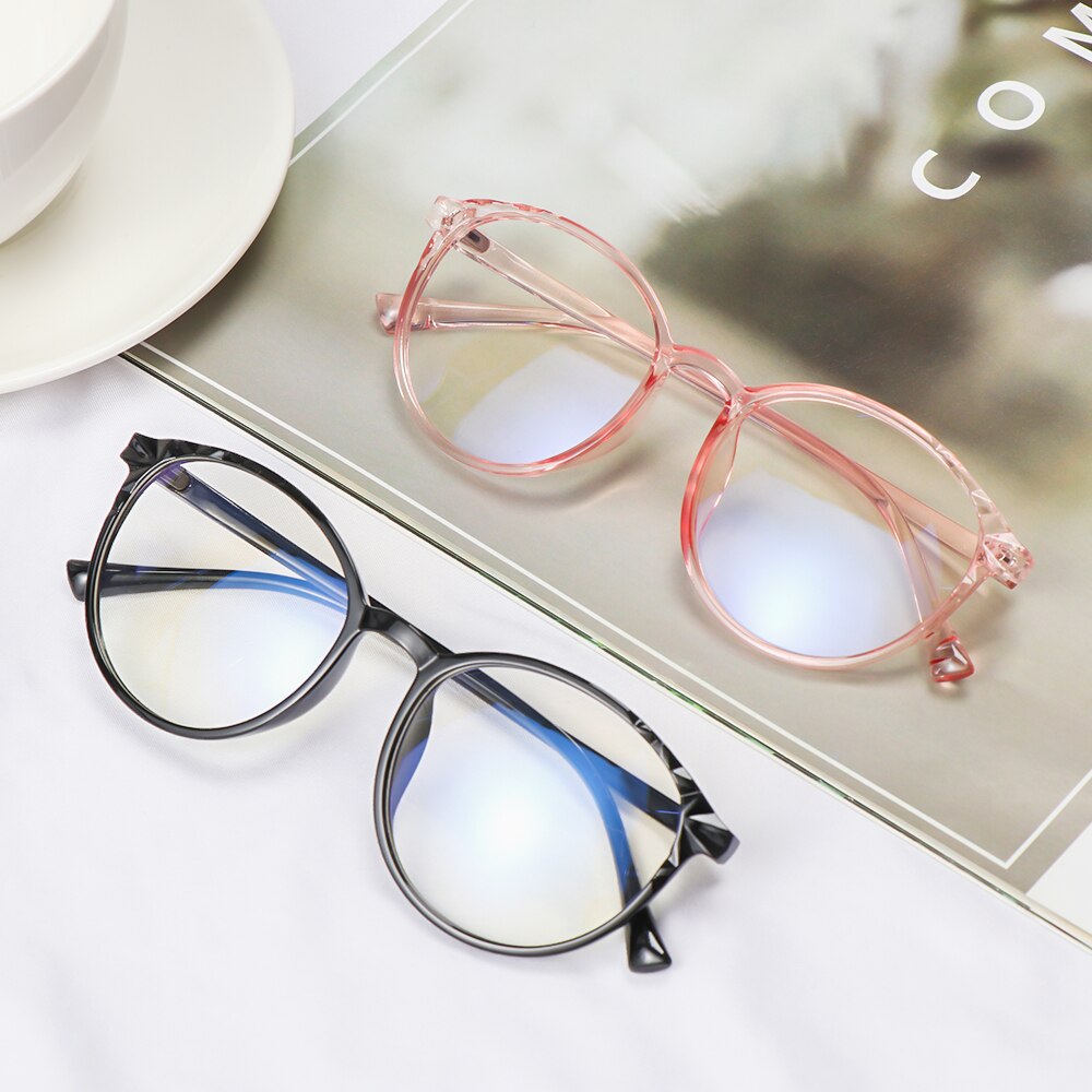 Qutzzmnd Transparent Frame Anti Radiation Oversized Glasses Anti Blue Light Glasses Office Computer Goggles