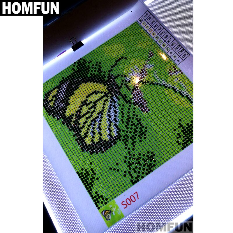 Homfun Ultradunne 3.5Mm A4 Led Light Tablet Pad Gelden Eu/Uk/Au/Us/Usb plug Diamant Borduurwerk Diamant Schilderij Kruissteek