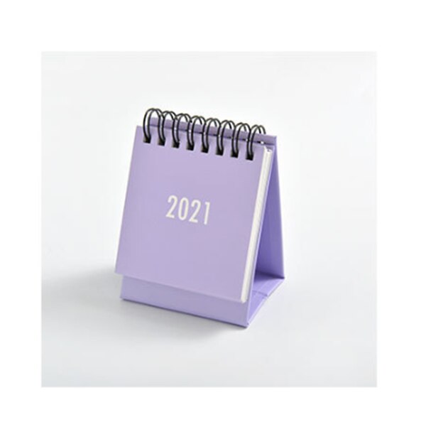 Skrivebordskalender dagbog novedade planlægger bordplade bord tidsplan notesbog mini bærbar kalender skole kontorartikler: Lavendel