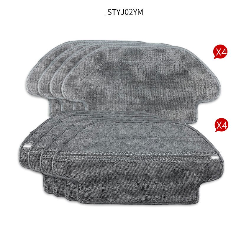 Sidebørste hepa filter rull børste mopp pute klut for xiaomi mijia styj 02ym for conga 3490 støvsuger deler tilbehør: Mopp 8 stk