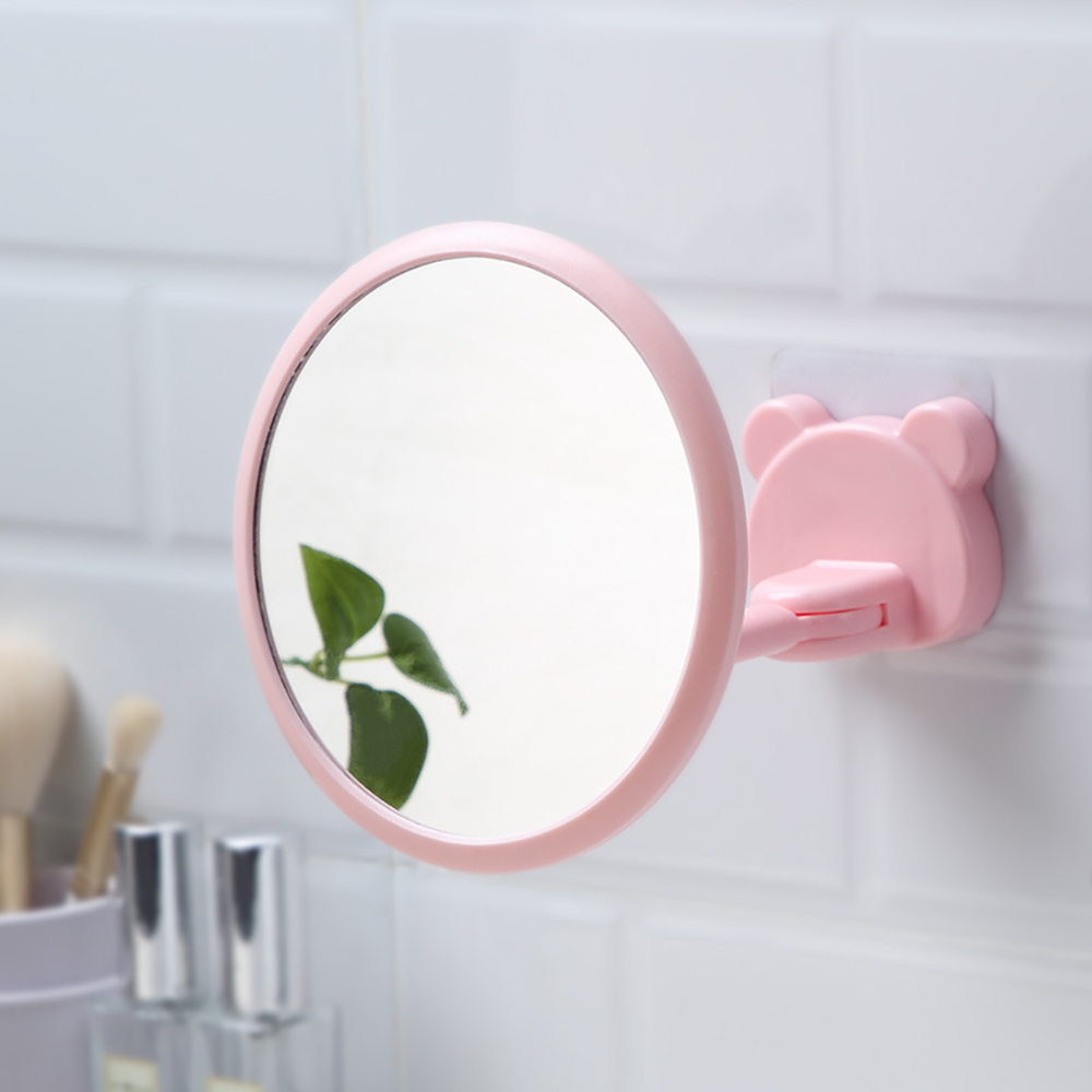 Modern Drill-free Bathroom Mirror 180 Degree Rotating Makeup Vanity Mirrors Wall Suction Folding Arm Extend Bath Accessories