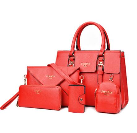 Willsranin Korean version of shoulder bag five-piece casual diagonal bag portable child and mother bag: Red