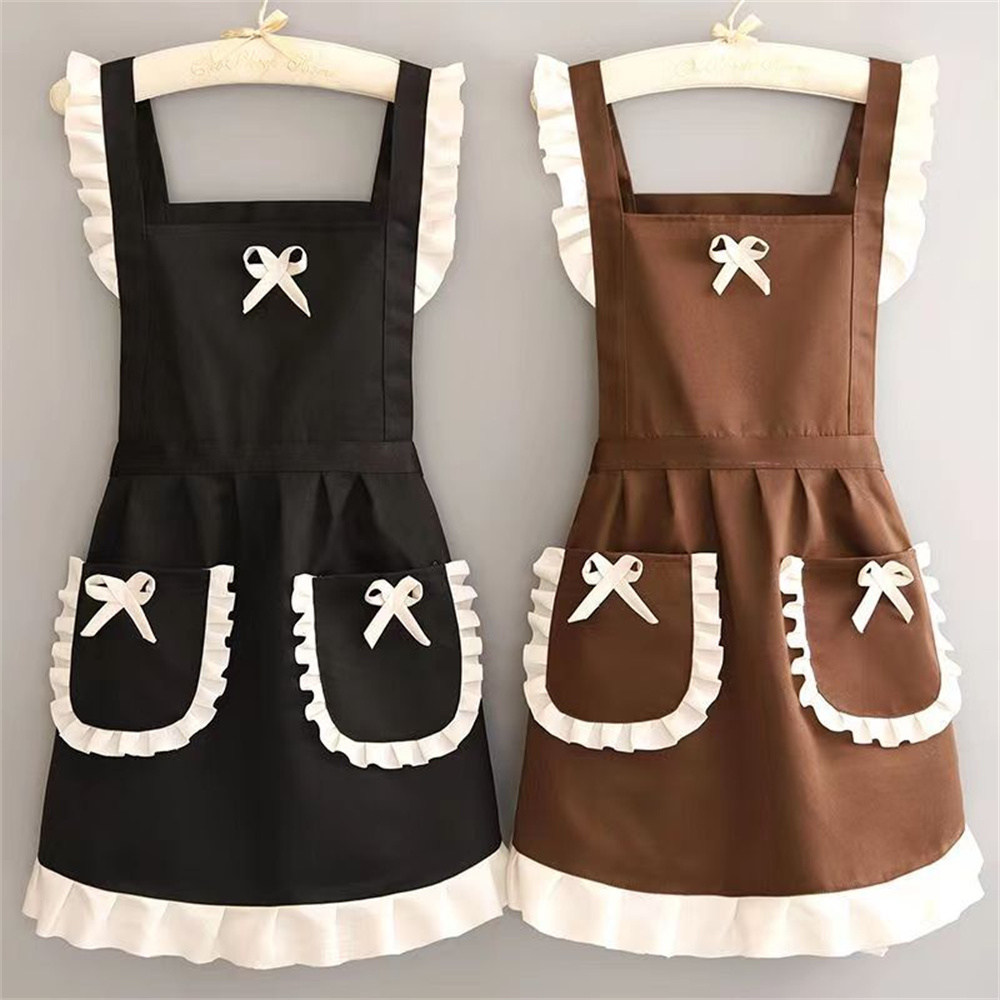 Delantal japonés para mujer, vestido de mucama con pretina, ropa de trabajo para restaurante y cocina, monos de café