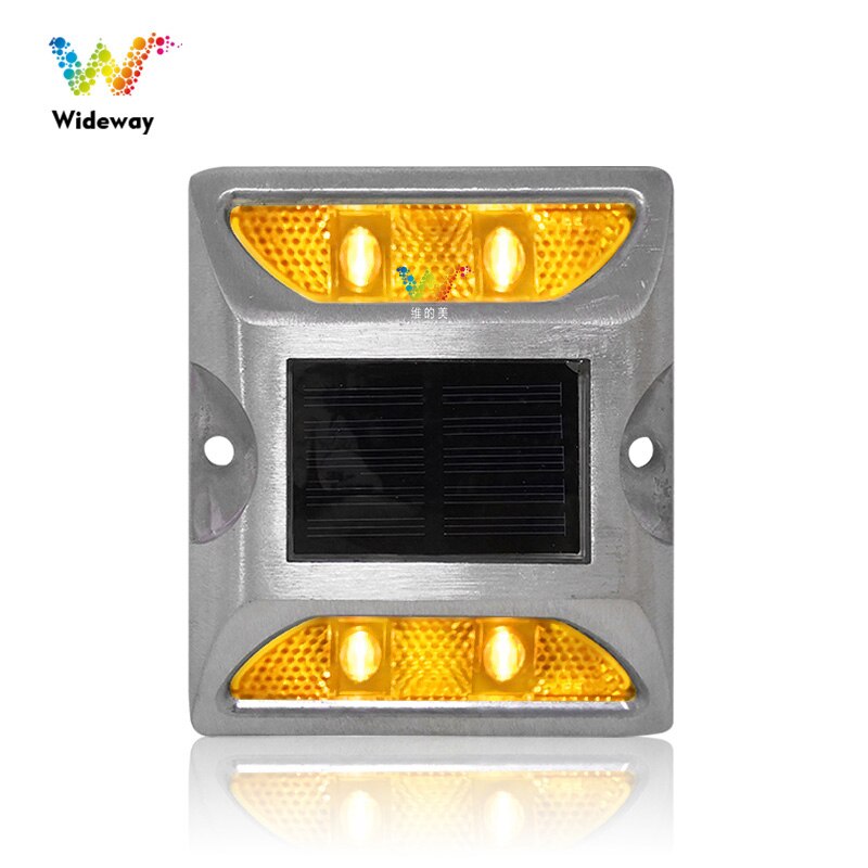IP68 Waterproof Led Red Solar Night Steady Lights Aluminum Road Stud: yellow