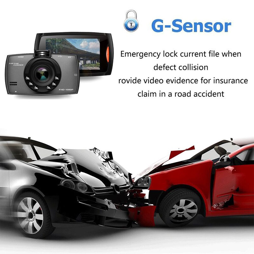 Fhd 1080p bil dvr kamera dash cam 120 graders dashcam video registrarer til biler nattesyn g-sensor trafikkamera