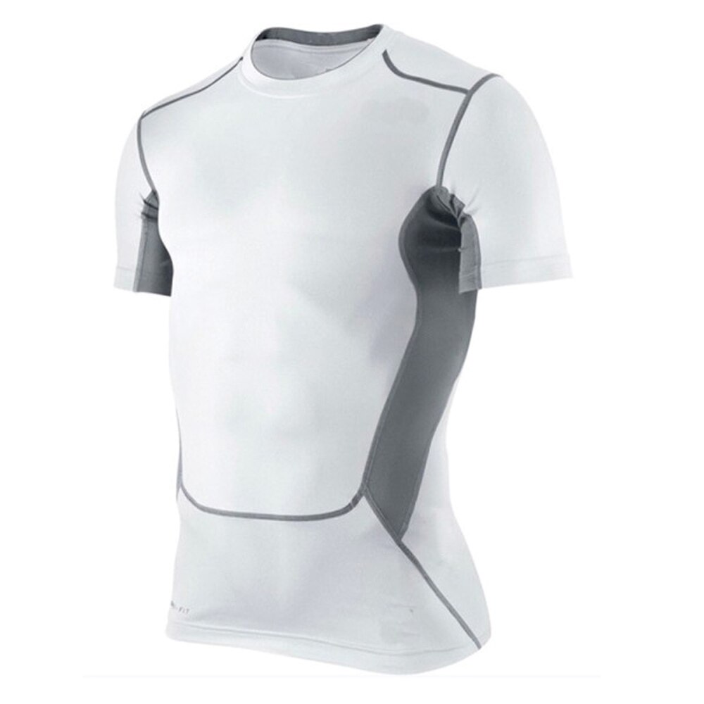 Mænd kompression under basislag top stram kortærmet t-shirt sport kollektion s-xxl: W / S