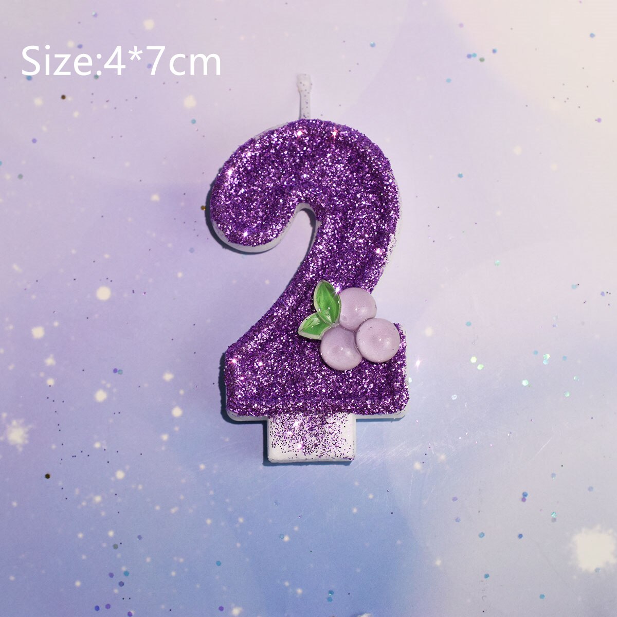 Happy Birthday Child Fruits Purple Grape Candles For Girl Number 0-9 Cake Topper Wedding Decoration Anniversary Party Supplies: 2 Pink