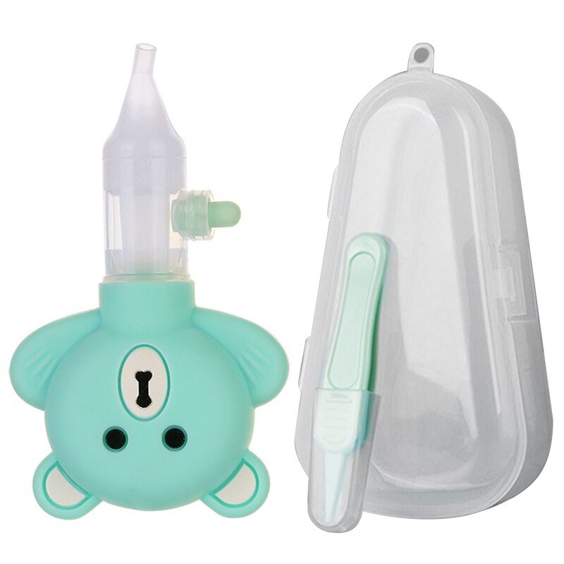 Kids Vacuum Suction Sniffling Equipment Cartoon Bear Silicone Baby Safety Nose Cleaner Newborn Nasal Aspirator