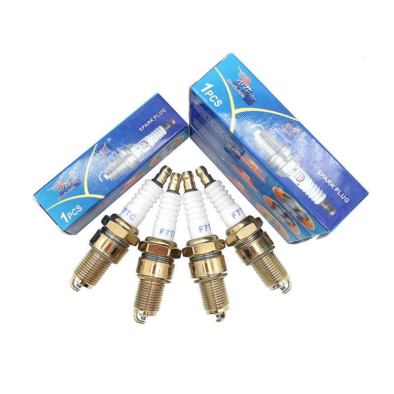 4 sztuk złoty świeca zapłonowa F7TC dla BP6ES W5DC W6DC L15YC N9YC IW20 W20EP-U W20TT FE65CPR AG32C 22401-V0516 98079-56811 98079-56854