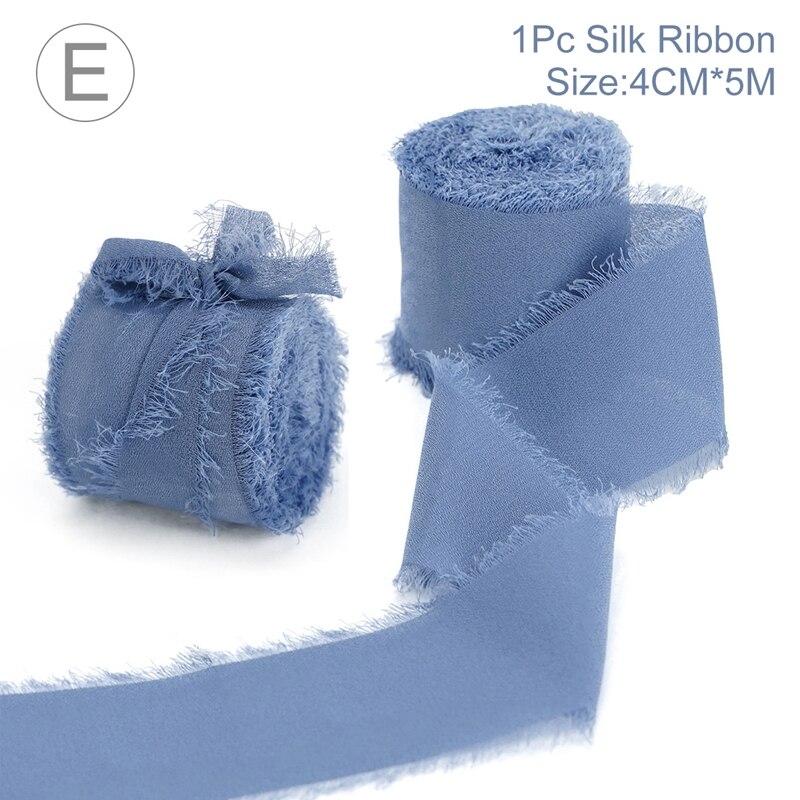 Rouleau de ruban en mousseline de soie, 5 m/rouleau, pour Bouquet de mariée, boîte d&#39;emballage en tissu, décoration pour voiture: style 5