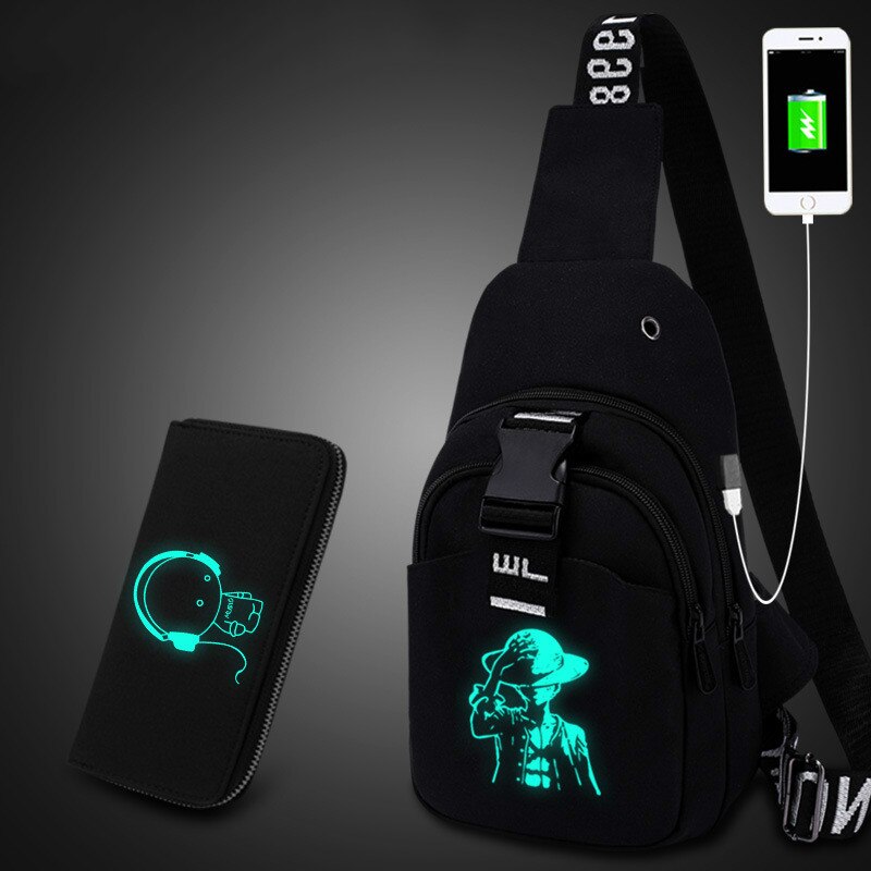 Carregamento crossbody men usb casual estilingue peito saco de viagem à prova dwaterproof água luminosa oxford sacos de ombro mensageiro sacos uma peça