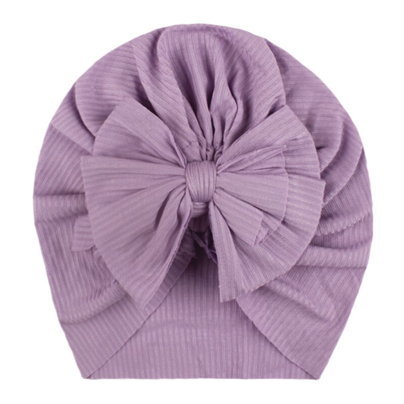 Gorra de algodón para bebé, gorro con lazo para niña recién nacida, accesorios de fotografía para niña, gorro estilo turbante sin bordes, accesorios para niño: 04