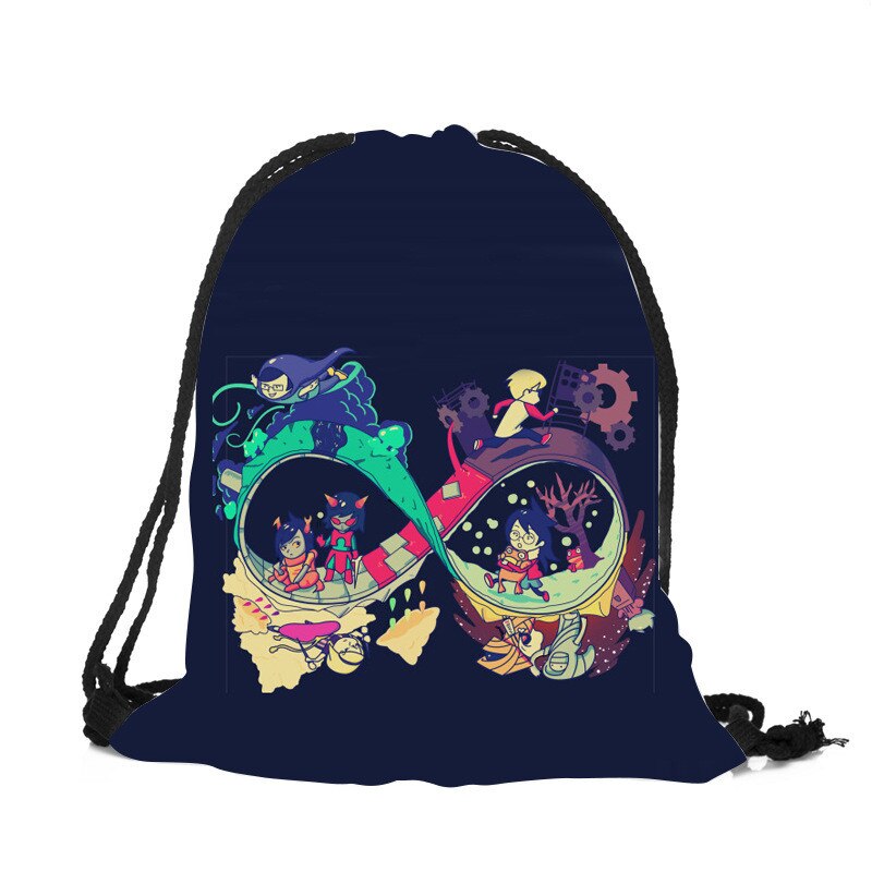 3d print halloween trekkoordtas schattige katten pompoen vleermuis trekkoord rugzak unisex mannen en vrouwen casual reizen dagelijkse tassen: A6