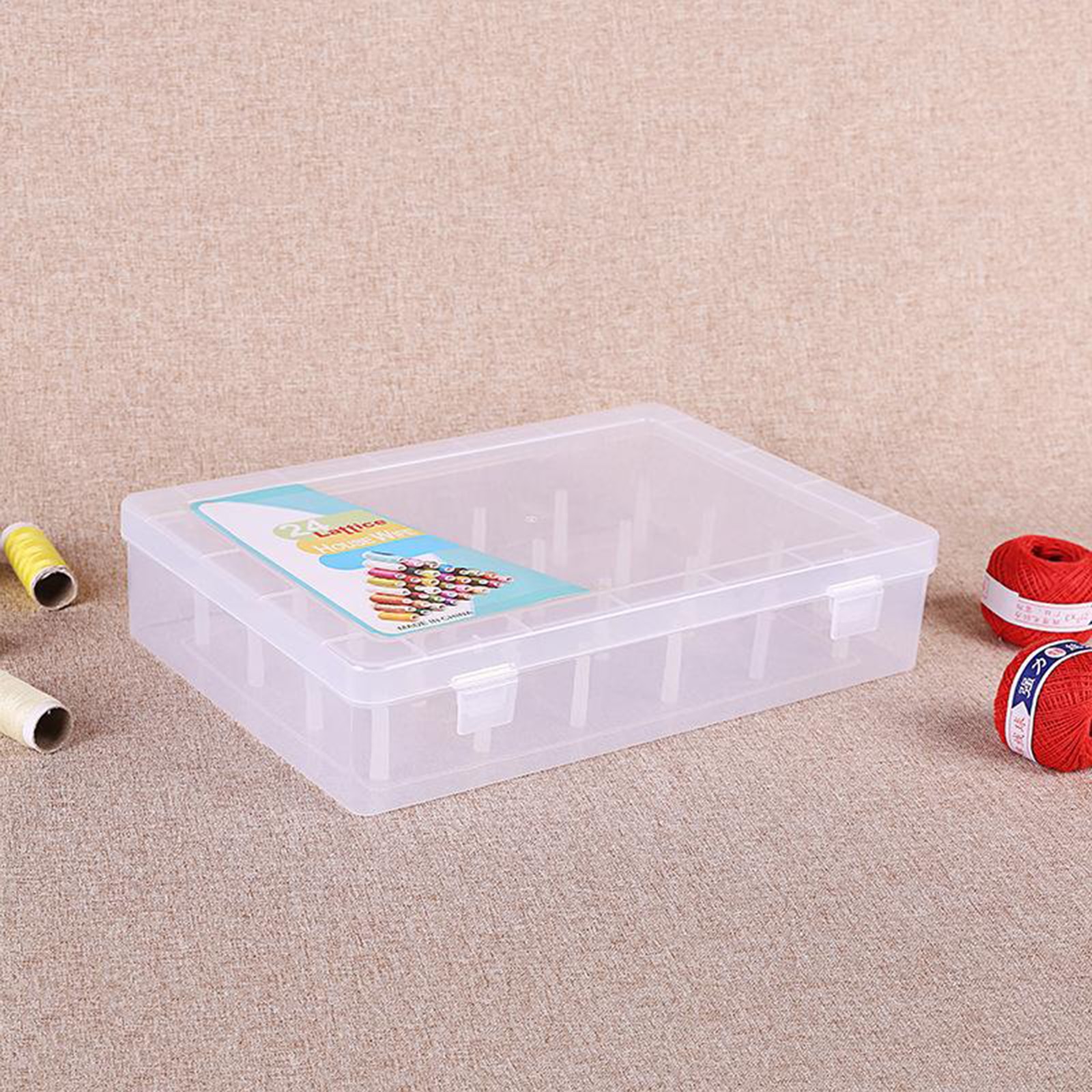 Thread Storage Box 24 Spool Sewing Bobbins Box Reels EMPTY Container Case Holder