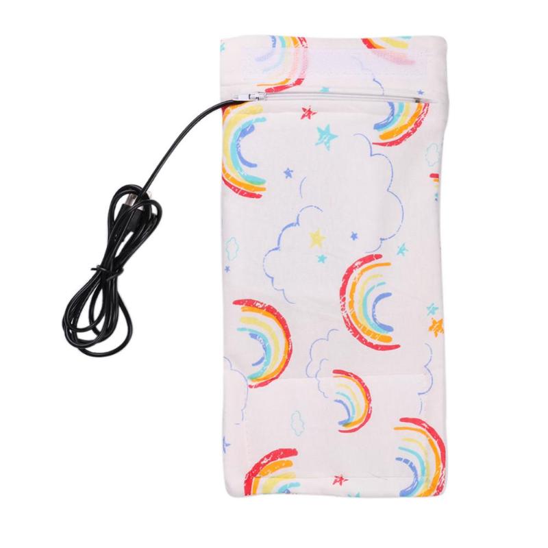 Ręczny podgrzewacz robić butelek USB przenośny mleko butelka gorącej wody z podgrzewaną pokrywą żywność dla niemowląt termostat izolacyjny termofor robić żywności: tęcza