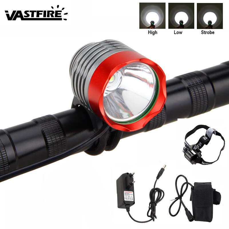 2 In 1 Koplamp Fiets Lamp 8000 Lumen Xm-L T6 Led Fietslicht Voor Hoofdlamp Bike Koplamp + Batterij + Lader + Hoofdband: Only Bike Light Set