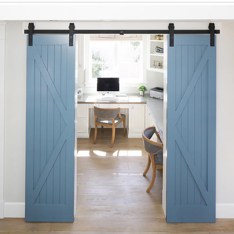 Herrajes de puerta corredera antigua rústica, Kit de rieles de madera para puertas de armario de pista de Granero, resistentes al desgaste, desmontables HWC