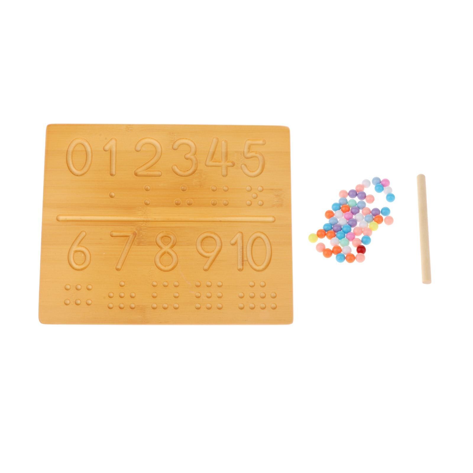 Wooden Number Tracing Board Toddler Math Sensory Toy of Learning 1-10
