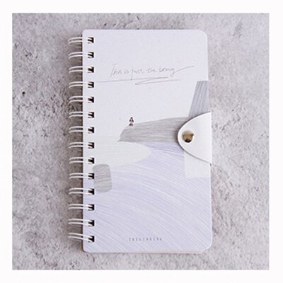 Button Notepad Flip Coil This Small Fresh Portable Spiral Notebook Diary Book Paper Sketch Book Office School Supplies: B