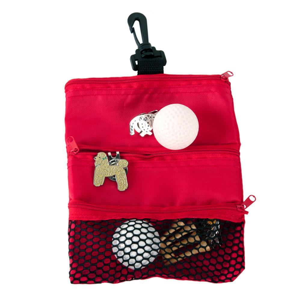 Black/Red/ Blue Portable Golf Ball Bags Holder Zipper Mesh Pouch Storage For Outdoor Training Golf Accessories Supply