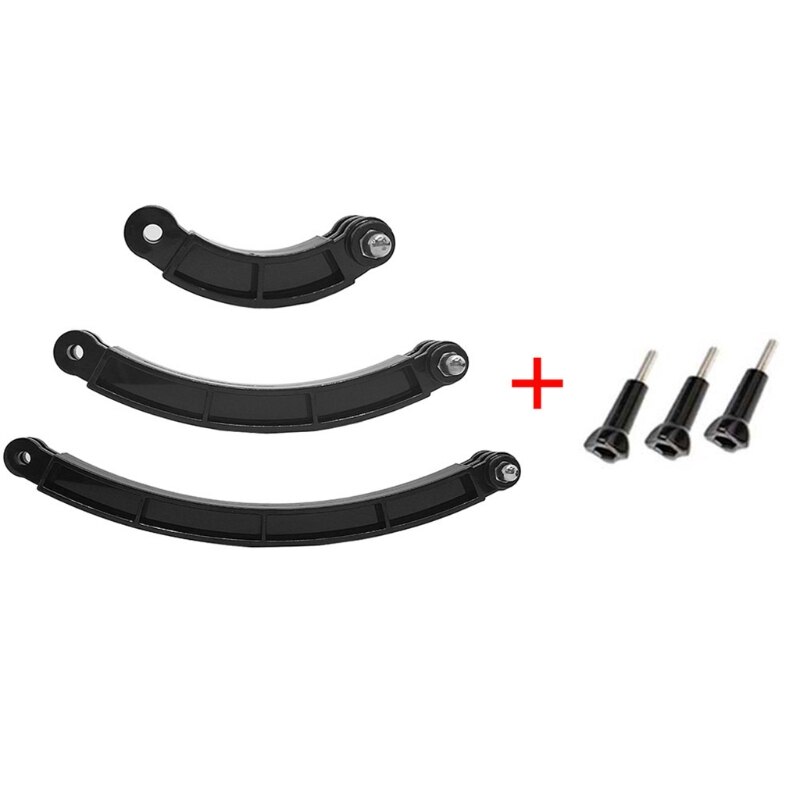 3 in 1 Helmet Mount Adapter Extension Arm,Adjustable Curved Extension Pivot Arm Mount Holder Monopod Bracket: Default Title