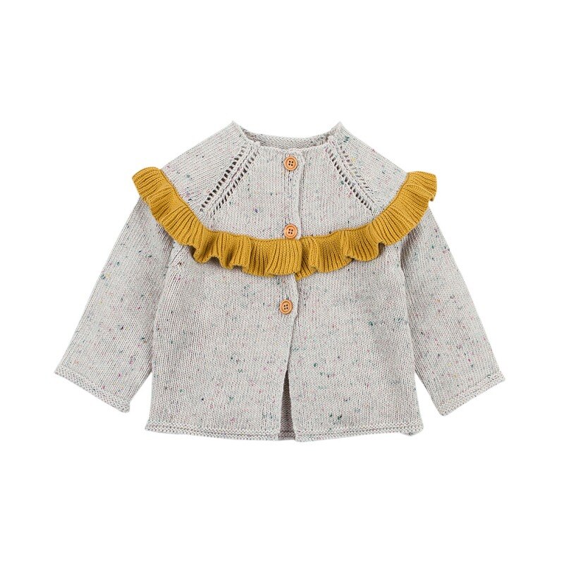 Camisola da criança infantil camisola da criança do bebê meninas malha cardigan jaqueta da criança camisola infantil casaco crianças babados jaqueta casual: 6 m