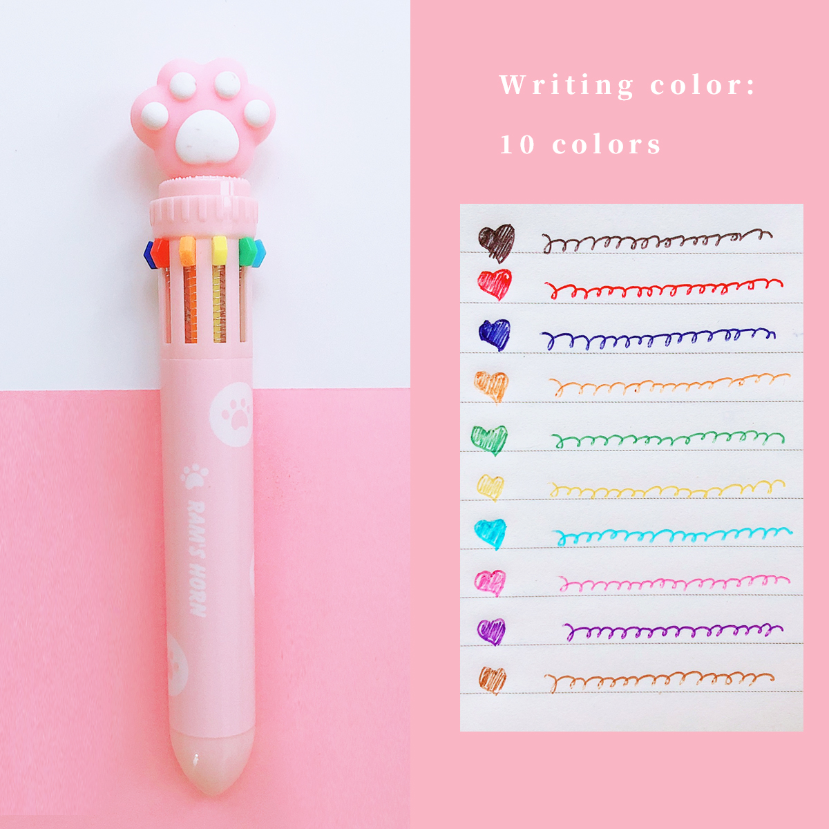6/10 Colors Ballpoint Pen Cartoon Love 0.5mm Colorful Ink Gel Pens Silicone Kawaii Pens School Office Supplies Korean Stationery: Burgundy