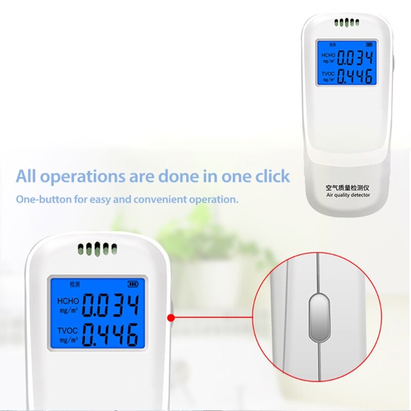 Medidor de del aire, dispositivo de medición de temperatura, humedad, CO2, TVOC, HCHO, Y4QC