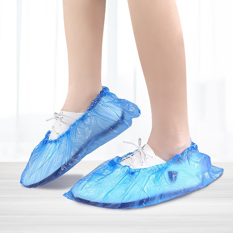 50Pair Disposable Boot And Shoe Cover Pe Thick Shoe Cover Household Waterproof Dustproof Indoor Rainproof Shoe Cover