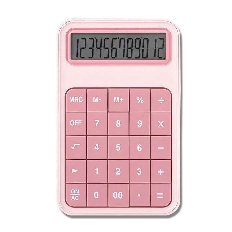Calculator Office Simple Dedicated Calculator Small Portable Portable Multifunction Large Screen Big Button Calculator: Pink