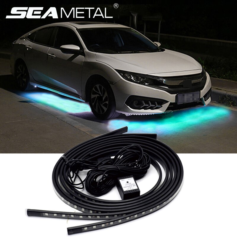 12V Auto Flexibele Strip Verlichting Auto Led Rgb Onder Chassis Decoratieve Lamp Auto Underbody System Sfeer Licht Auto Accessoires