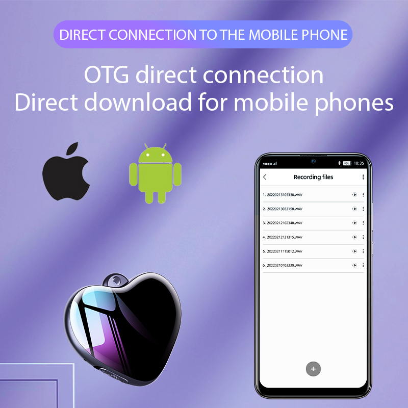 Mini Voice-Activated Recorder Digitale Opname Luisteren Apparaat afluisterapparatuur verborgen spion Geluid Professionele Dictafoon Audio Micro Kleine Ketting Speler