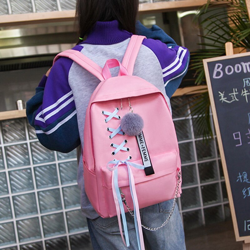 Kvinder lærred taske afslappet kvinde rygsæk tasker skolepige ungdom skoletaske bacpack taske til piger bogtaske