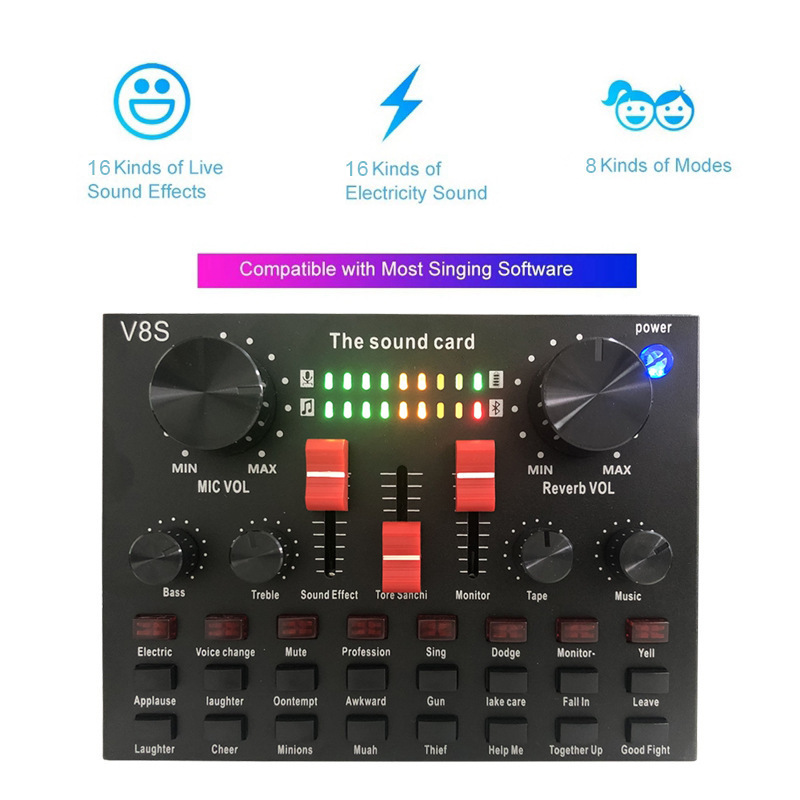 BM800 XlR Microfoon Gelede Arm V8 Live Geluidskaart Podcast BM 800 Condensor Professionele Studio Record Apparatuur Geluidskaart